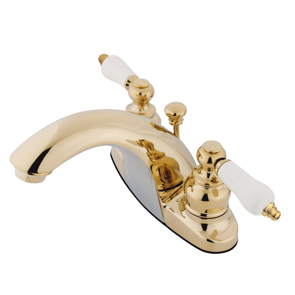 4" Centerset Bathroom Faucet, Polished Brass